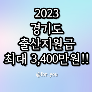 2023 경기도 출산지원금